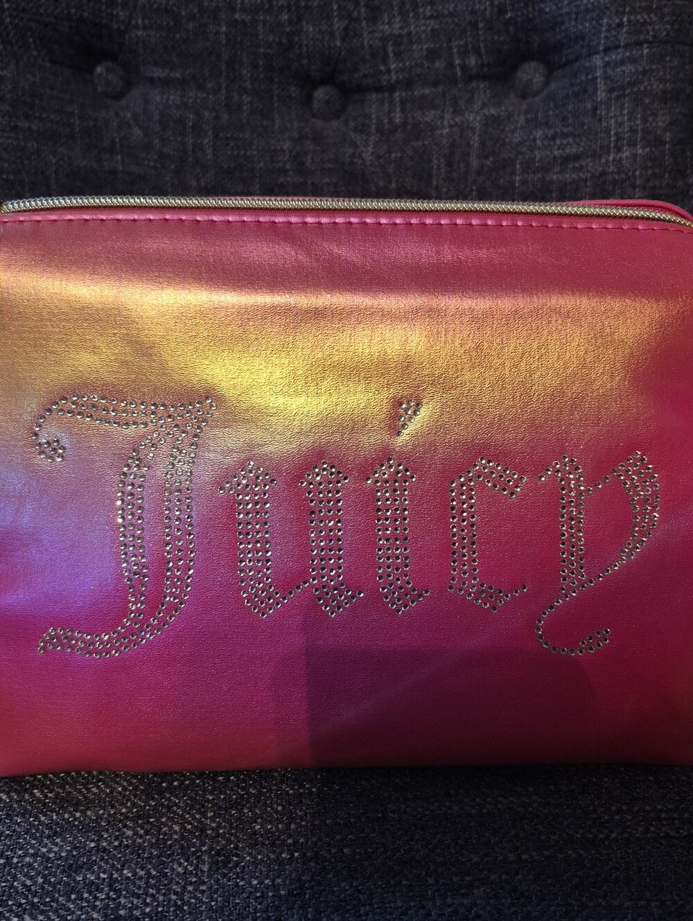 Juicy Couture Iridescent Pink to Gold Ombre Cosmetic Pouch